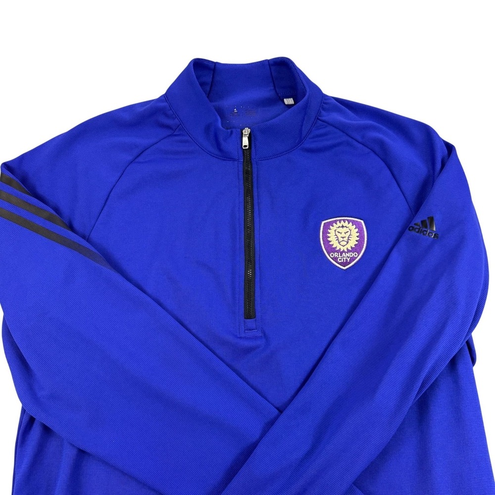Orlando City SC Sweatshirt Mens Medium Purple MLS Soccer Adidas 1/4 Zip Training